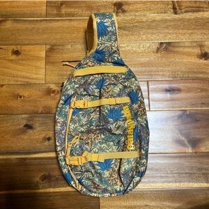 Patagonia Floral Sling Bag - Blue and Yellow